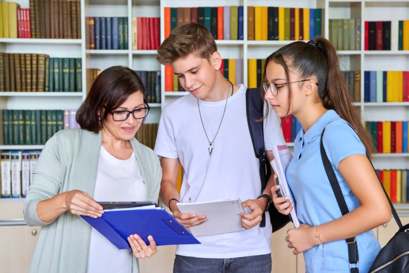 A school counselor with two teens