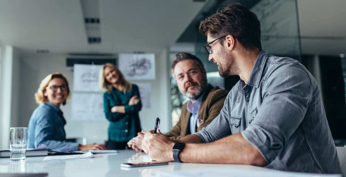 Business team meeting in modern office